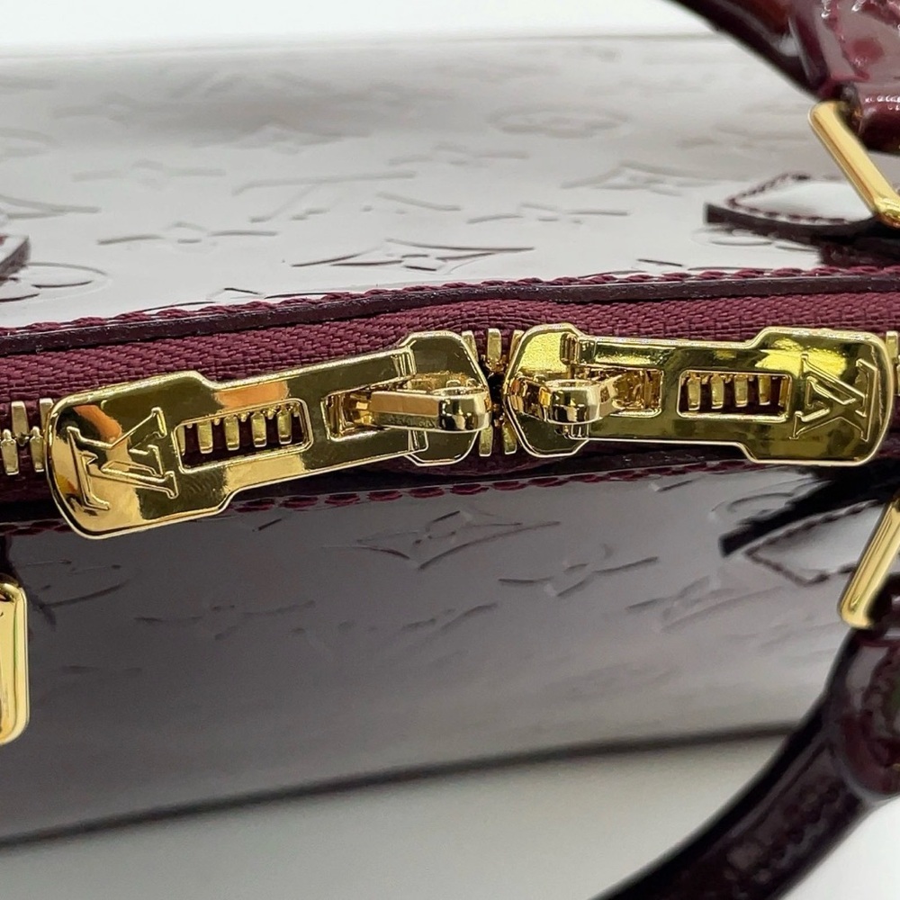 ✨ FULL SET ✨ Louis Vuitton Alma PM Monogram Vernis - Rouge Fauviste - Picture 12 of 16